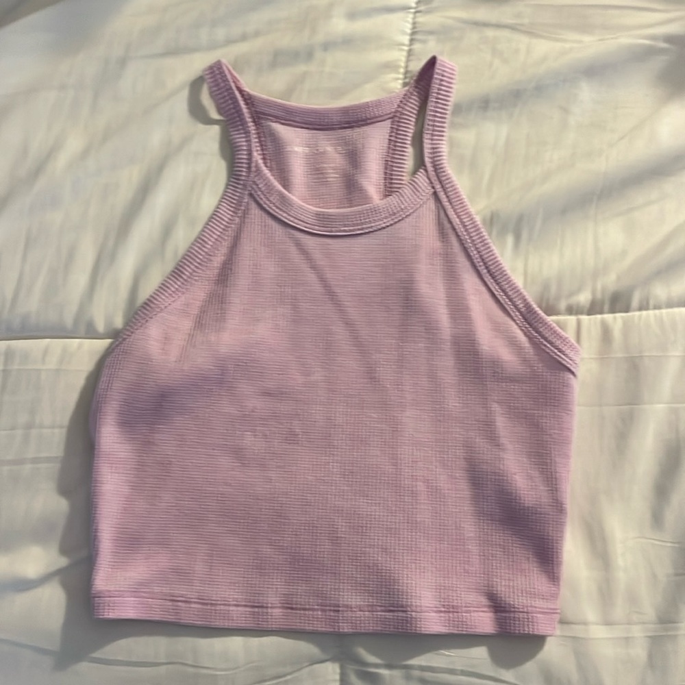 American Eagle - Pink Medium Halter Crop Tank